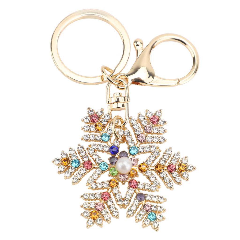 Rhinestone Snowflake Keychain Exquisite Sparkling Cute Snowflake Keyring Handbag Pendant