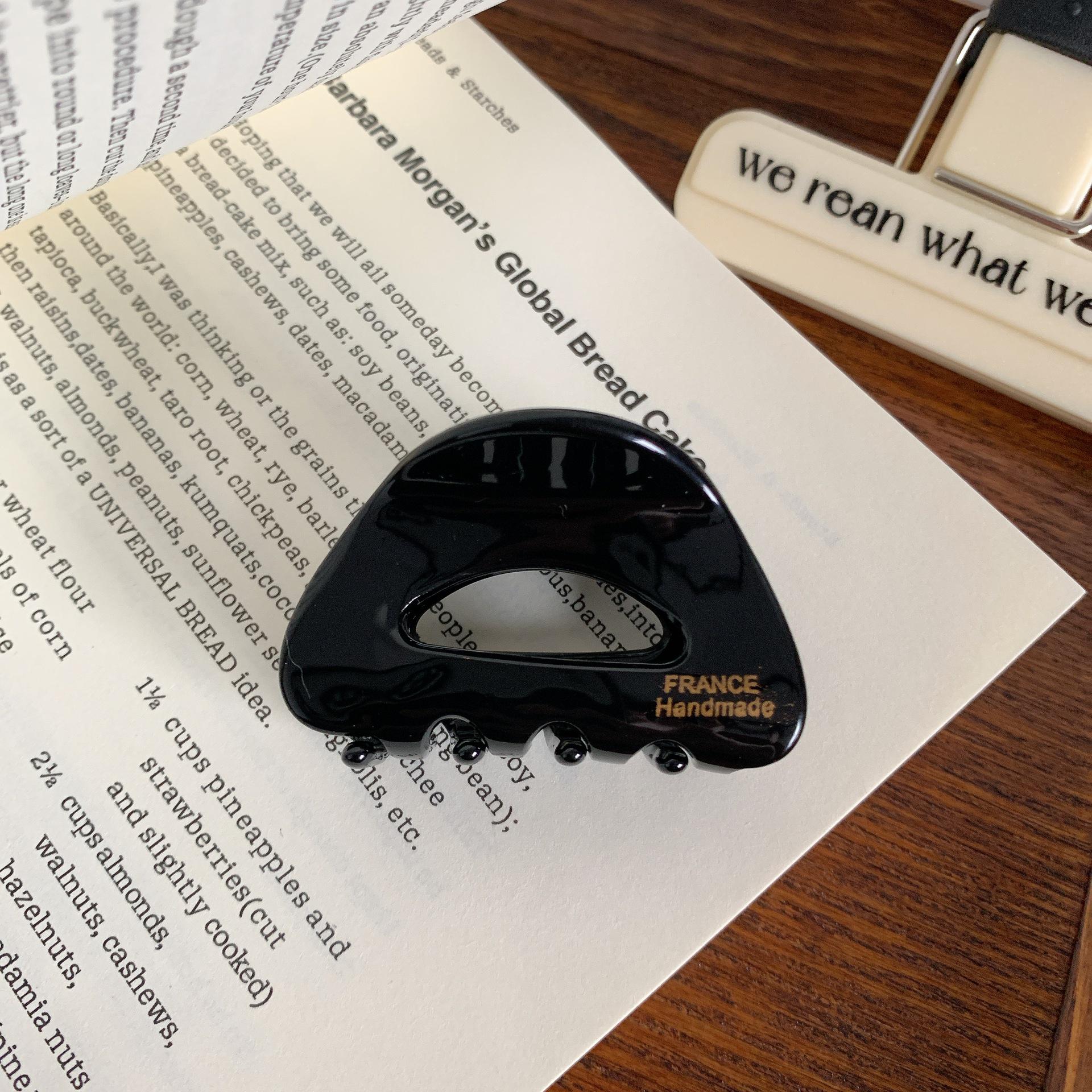 

Корейская заколка для волос во французском стиле, молочно-коричневая черепаховая, полукруглая