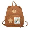 Cartoon Bear Kindergarten Schoolbag Corduroy Backpack for Primary School Students