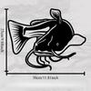 Metal Catfish Wall Art, Weatherproof Fish Sculpture Mural for Garden Fence, Housewarming Gift for Fishing Lovers, Backyard Summer Decor
