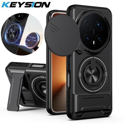 KEYSION Magnetyczne Etui na Telefon dla HONOR Magic 8 Pro 5G Ochrona Aparatu z Przesuwną Klapką Pionowy Stojak Pierścień 360 Odporne na Wstrząsy Tylne Pokrowce