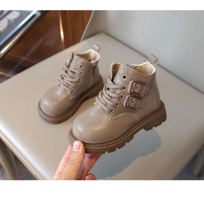 Solid Color British Style Kids Martin Boots Unisex Boys Girls Children Short Ankle Boots
