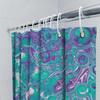 Luxury Marble Shower Curtain Bath Decoration Set Waterproof Fabric Print Design For Bathroom Decor In Blue Purple Colors (One Si