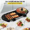 Pot Barbecue Électrique 2200W 2-en-1 Fondue et Barbecue Sans Fumée Chauffage Rapide et Uniforme Contrôle Indépendant de la Double Température
