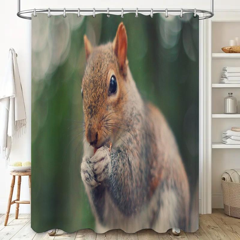 Forest Animals Shower Curtain Woodland Wildlife Nature Bathroom Decor Rustic Home Decor Vintage Shower Curtain Set Waterproof