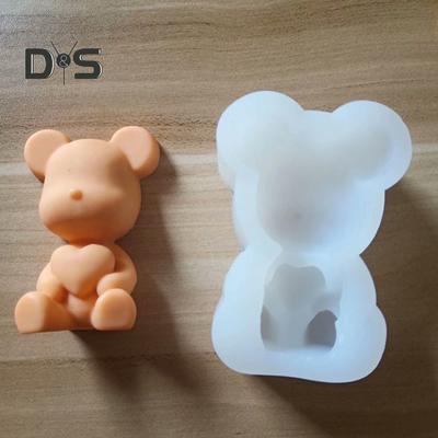 Stampo per cioccolato Sicuro senza residui Stampo da forno in silicone antiaderente con motivo a forma di cuore di orso LOVE per San Valentino