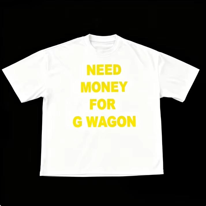Spring And Summer New Unisexs And Unisexs Need Money For G Wagon Printed Cotton Tshirt Casual Short Sleeved Round Neck Tshirt
