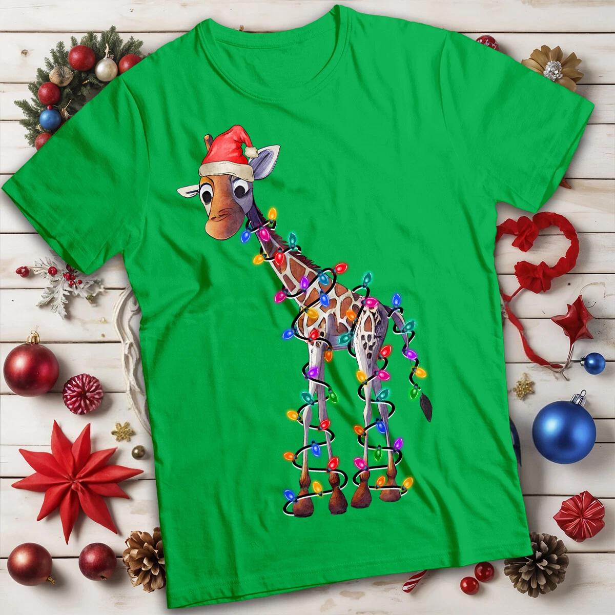 Giraffe Christmas T-Shirts Funny Ugly  Tee 140