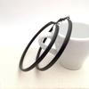 Matte Black Leather Big Hoop Earrings Exaggerated Ear Ring Female Circle Elegant South Korea Simple Personality Fashion