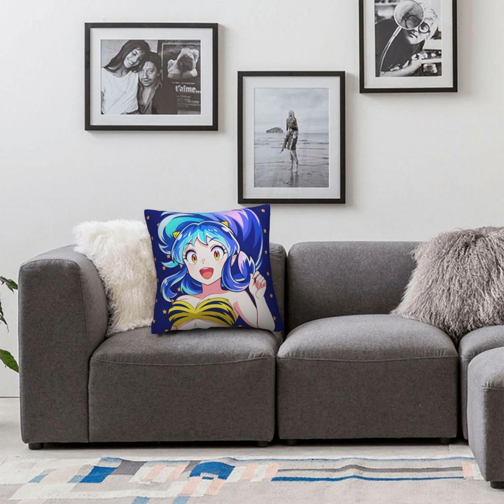 Urusei Yatsura Anime Pillow Cover Cute Funny Pillow Case Sofa Home Decoration Cushion Cover Soft Custom Pillowcases Birthday