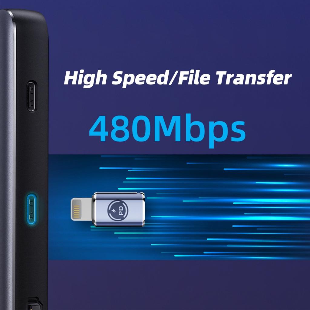 Adattatore Lightning Femmina A USB-C Maschio – 27W PD, Supporta Ricarica Rapida E Sincronizzazione Dati, Compatibile Con IPhone E Dispositivi IOS