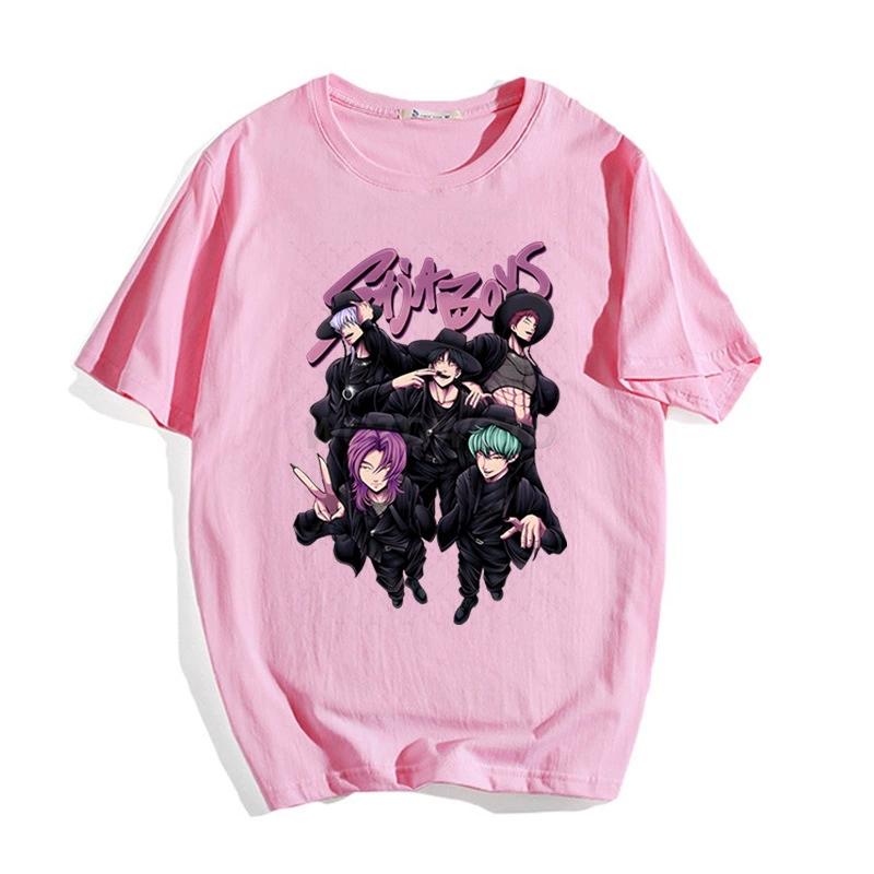 

Loose Short Sleeve Round Neck T-Shirt Korean Pop Demon Hunters Hunter of Demons Cartoon Saja Boys Print Casual Fashion Polyester Fiber XXS рожевий