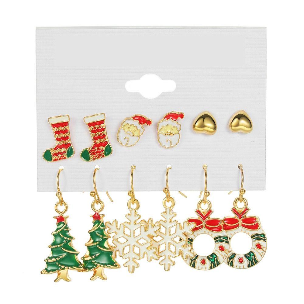 

Капающее масло Художественные Рождественские серьги-пусеты Женские серьги-капли Корейские серьги Модная бижутерия MS1403-4