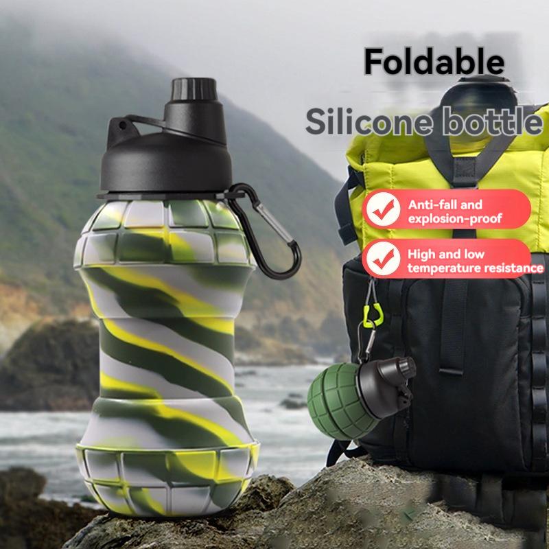 550ML Silicone Foldable Water Bottle Portable Sports Fitness Water Cups Creative Drinking Bottle Outdoor Travel Drinkware