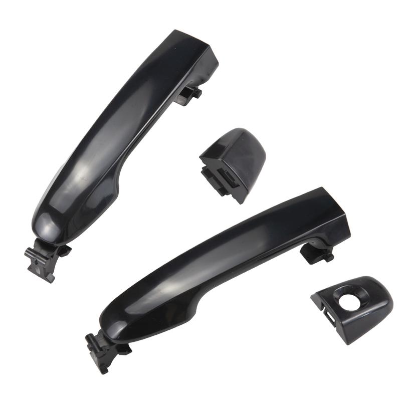 4 Pcs Exterior Rear Door Handle with End Cap Black For for Toyota Camry 2012-2017 69210-06200 69210-60170 Outer Accessories