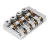 Easy-to-Install Headless Bass Bridge for 4 Strings with Replacement String Locks (Silver)