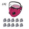 Face Mask with 10 Filters Reusable Carbon Filter Dust Adjustable Goggles, 6-Layer Breathable Cycling Filters, Protection Breathing Valve, Eye