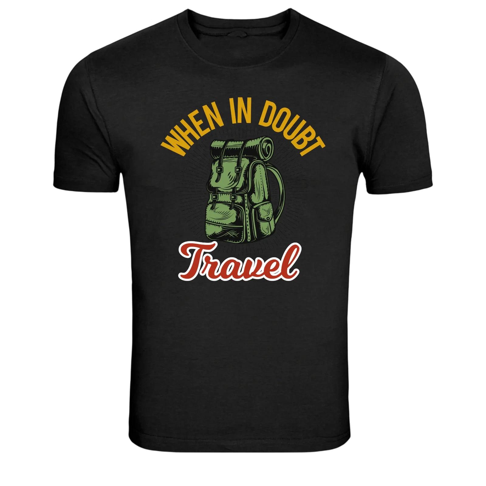 When In Doubt Travel Backpack Adventure Graphic T-Shirt M
