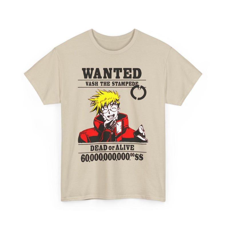 2026 New Hot Sale Trigun Wanted Vash The Stampede Grpahic T-shirt Men Women Hip Hop Streetwear Oversized T Shirt Casual Loose Crew Neck Summer Tops