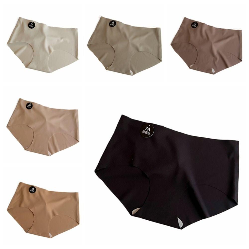

6 шт. Бесшовные трусики с хлопковой ластовицей, тонкое нижнее белье для женщин, милые трусики из ледяного шелка, женские XL-6Pcs