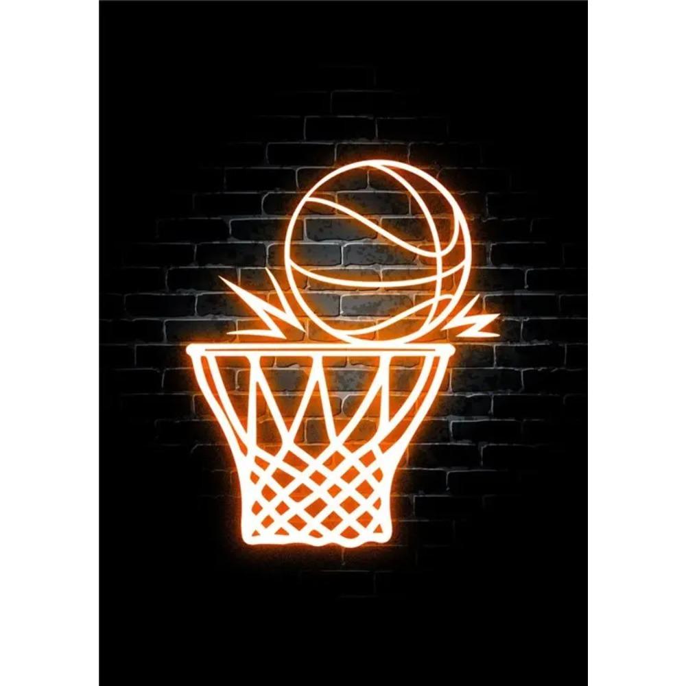 Basketball Posters And Prints Wall Art Neon Light Canvas Painting Modern Murals Teenage Boy Room Decoration Pictures