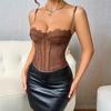 Women’s Corset Sexy Lace Ruffled Push Up Bodysuit Hot Girl’s Going out Wear Crop Top Style Waistcoat Party Strap Tank Top