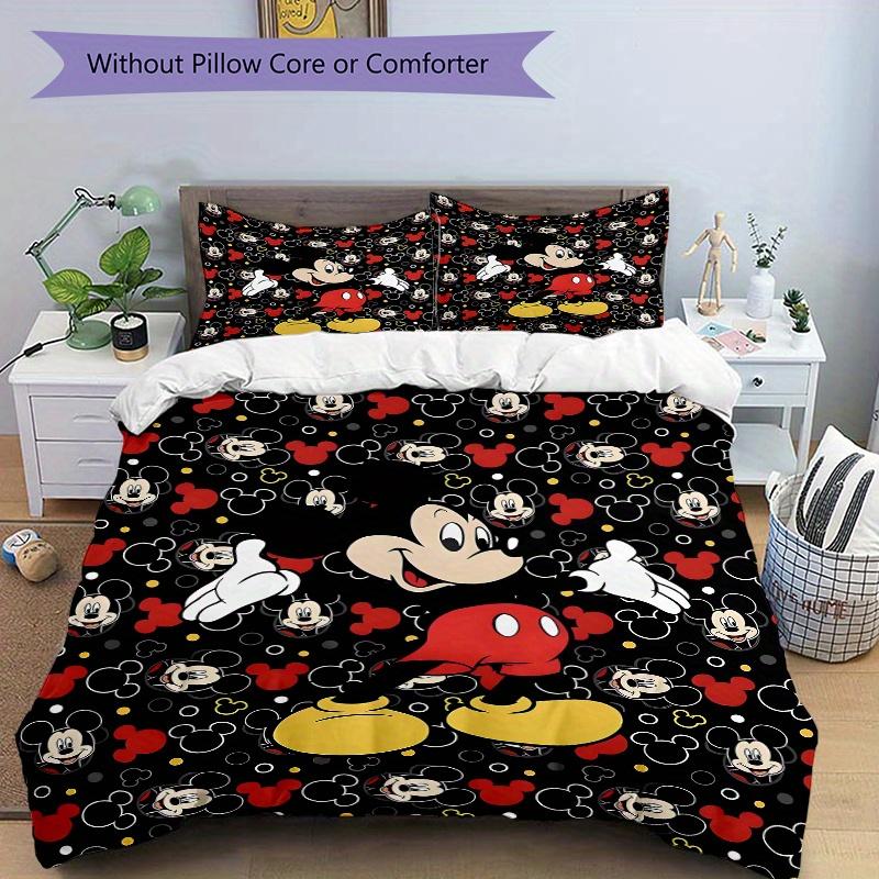 3pcs Mickey Cartoon Disney Bedding Set Includes 1 Quilt Cover and 2 Pillowcases, Comfortable Bedding F060