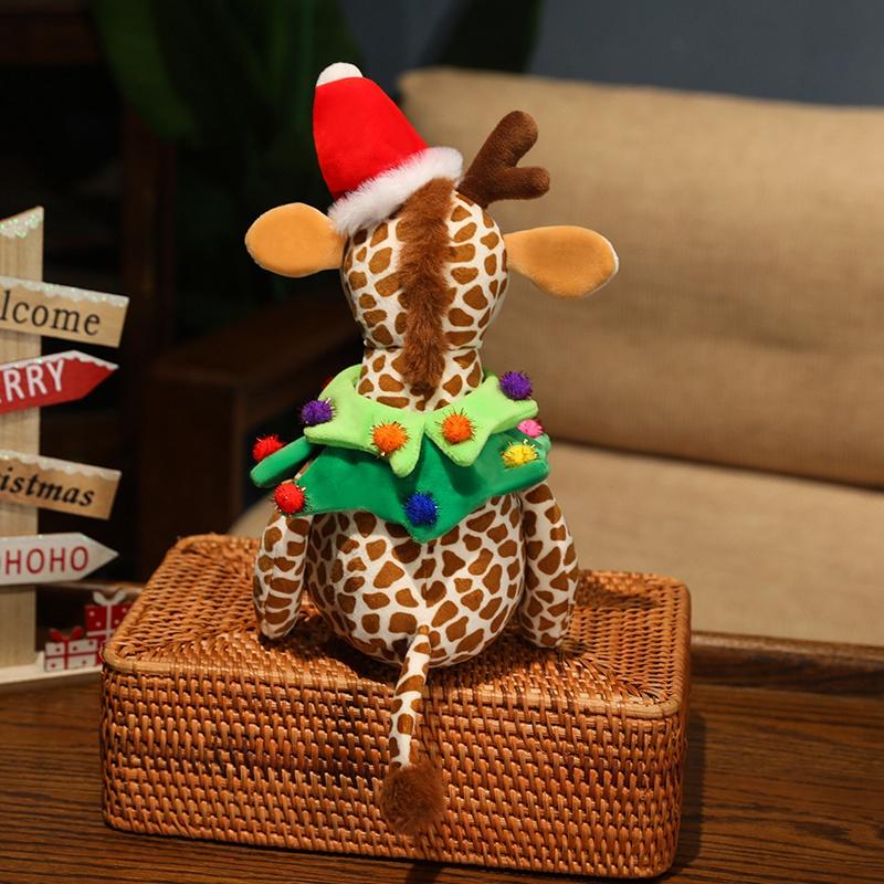 Kreative Weihnachtsmann-Elch-Hirsch-Plüschtierpuppe Niedliche Weihnachtsfeier-Dekoration Kinderkuschelkissen Weiches Neujahrs-Feriengeschenk