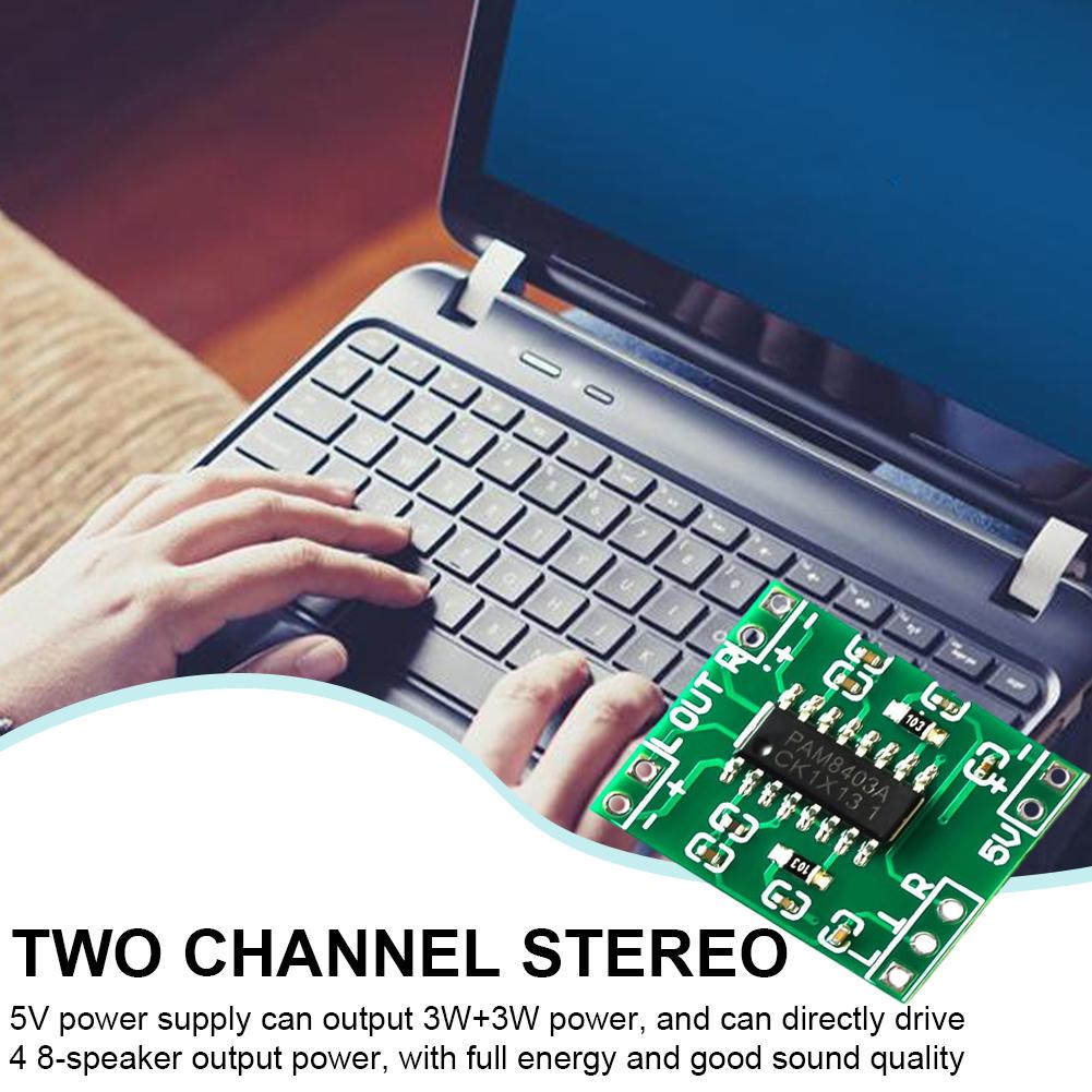 PAM8403 Mini Power Amplifier Board Module Class D 2 Channels Super Mini Stereo Audio AMP Board 2x3W USB Power Supply for Arduino