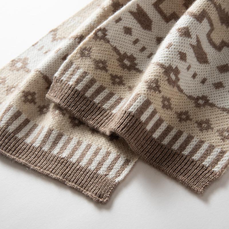 Women's 100% Cashmere Diamond Pattern Scarf and Hat Set Winter Thickened Multi FunctionEar-Protecting Knitted Two-Piece Ensemble