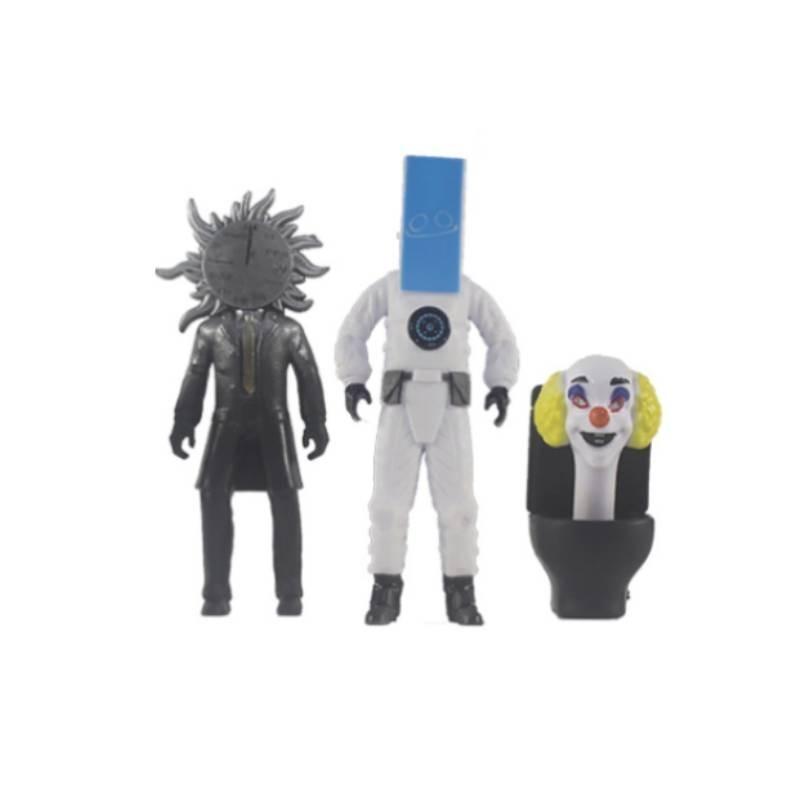 4.5 Inch Pvc Toilet Tv Human Model Figurine Clock Office Desk Decor Set Of 12