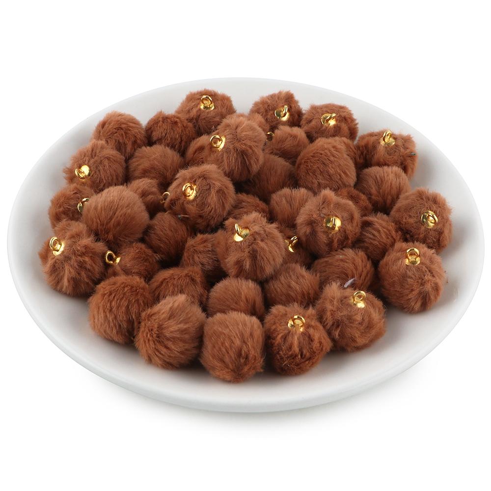 20pcs Plush Fur Cover Ball Beads Charms Cute Bead Pendant for DIY Jewelry Making Accessories Handmade Earring Bracelet