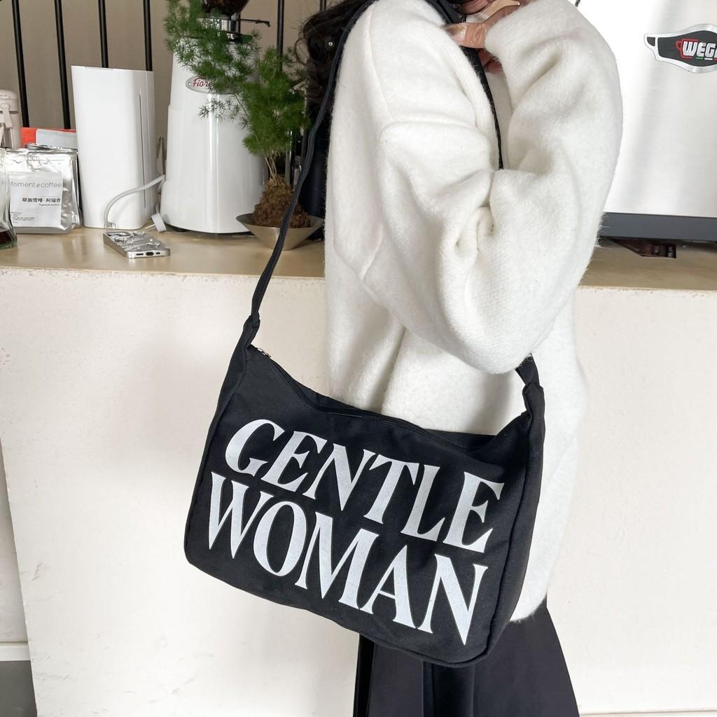 

2024 Summer New Korean Style Minimalist Canvas Tote Bag For Women Spacious Shoulder Bag чорний