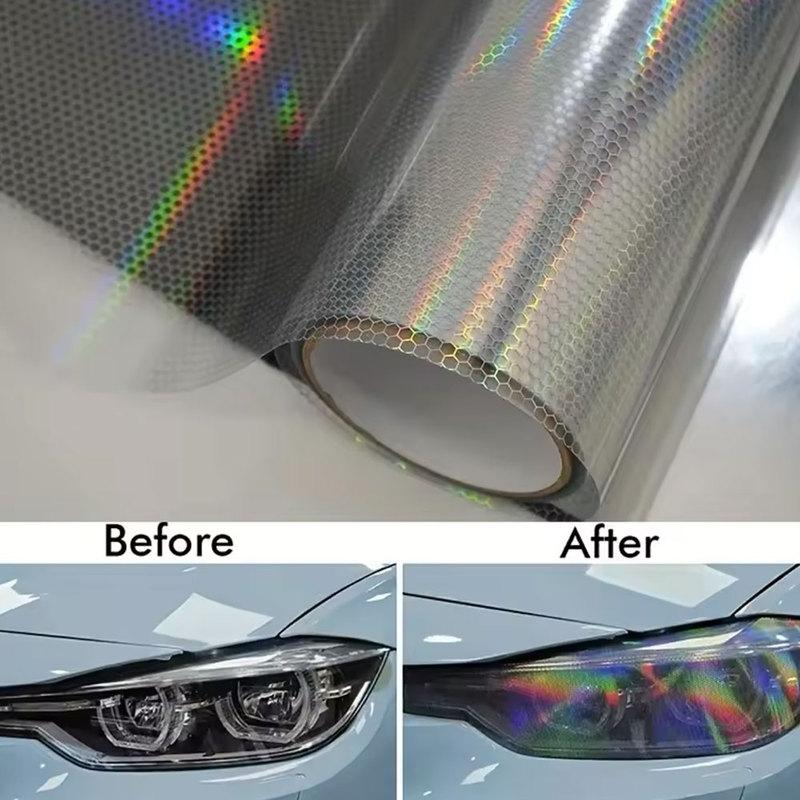 Car Sticker Headlight Lamp Film Auto Laser Honeycomb Taillight Lamp rhombus protective film Waterproof  Self-Adhesive Stickers