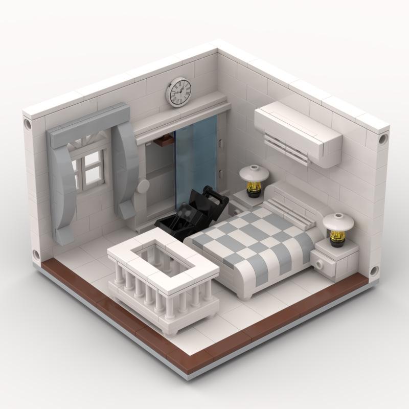 Street View Corner Room Bar Kitchen Gym Scene Diy Assembly Holiday Gift Ornament Building Block