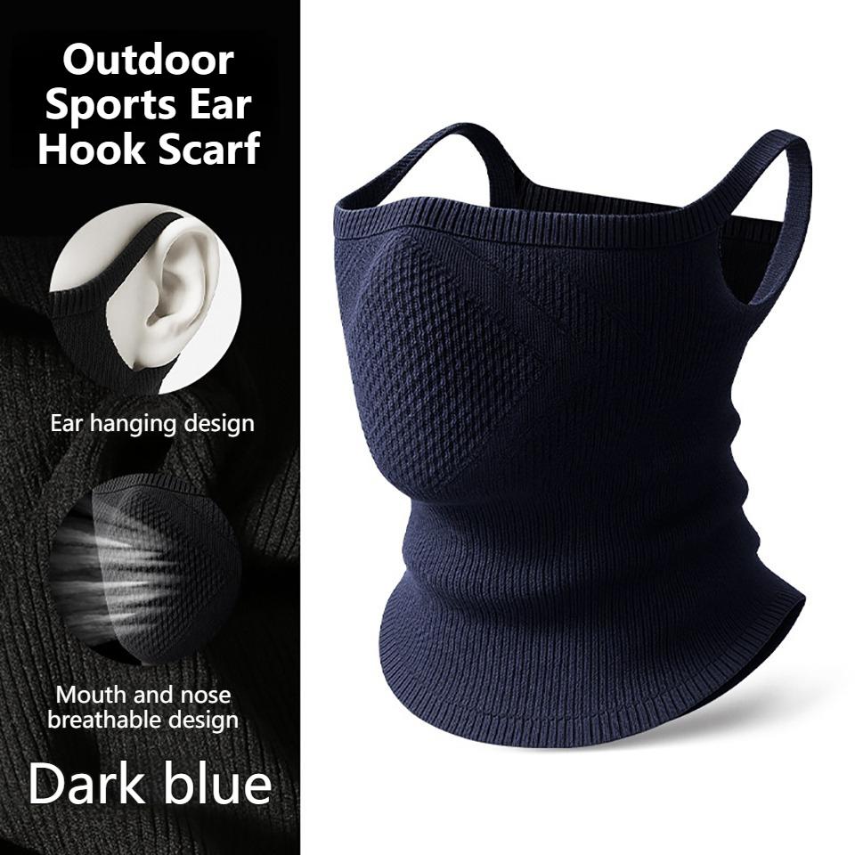 Durable And Safe 1Pcs Winter Cycling Mask Integrated Scarf Warm Mask Seamless Knitted Ear Loops Motorcycle Scarf Outdoor Sports Unisex