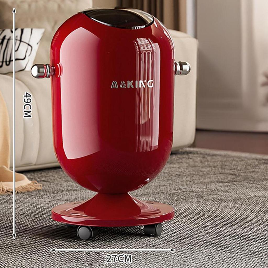 Press Type Trash Can with Wheels Garbage Bin Simplistic Lid Waste Basket Paper Bucket for