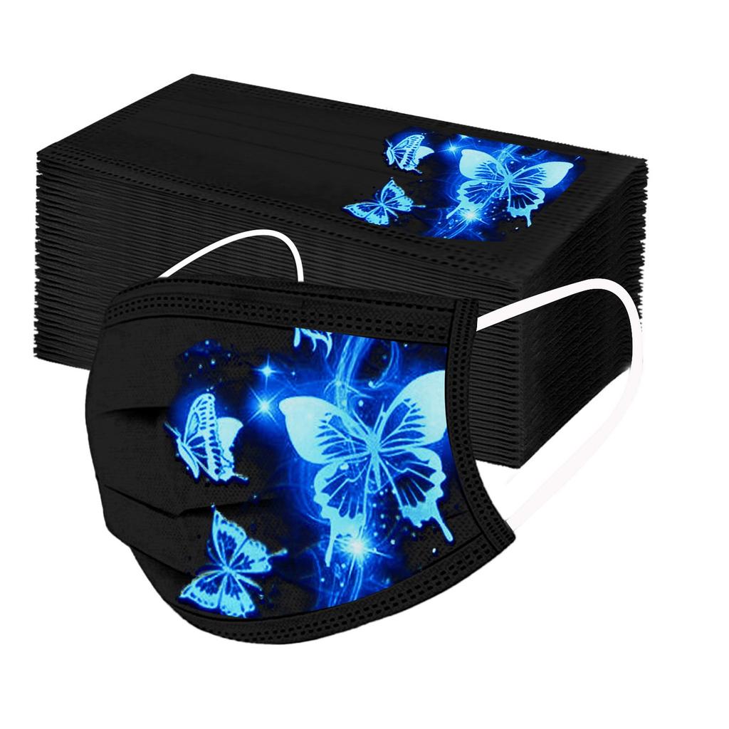 Jednorázová ochranná maska na obličej s potiskem motýlů 50PC