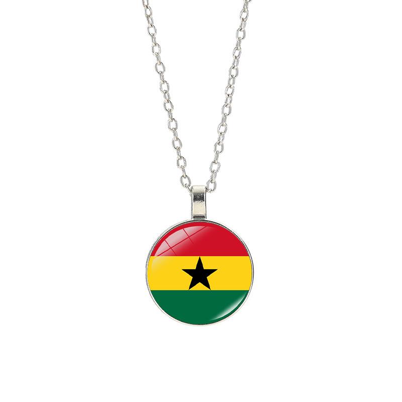 World Cup Top 32 National Flag Necklace - Football Pendant for Men & Women