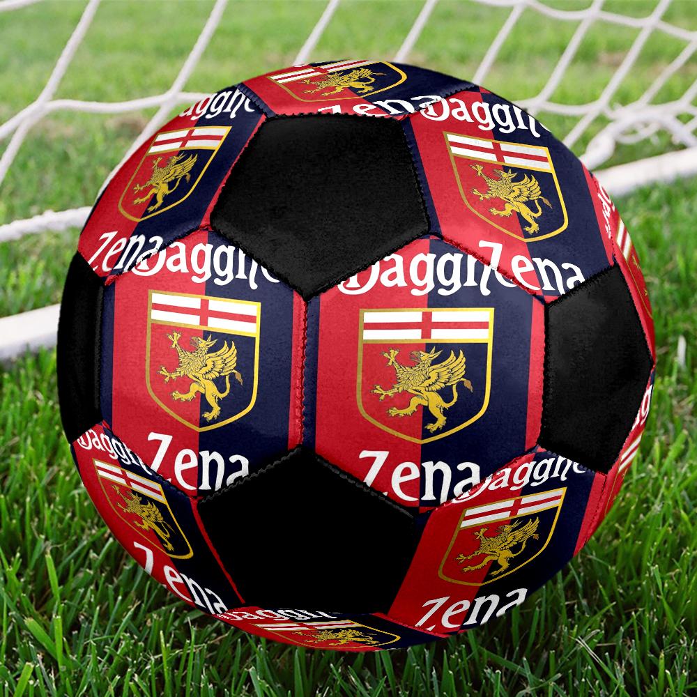 Genoa CFC Indoor Soccer Ball Colorful Machine Stitched PVC Size 5 Team Training Competition Ready Durable High-Bounce Cool Sports Gift