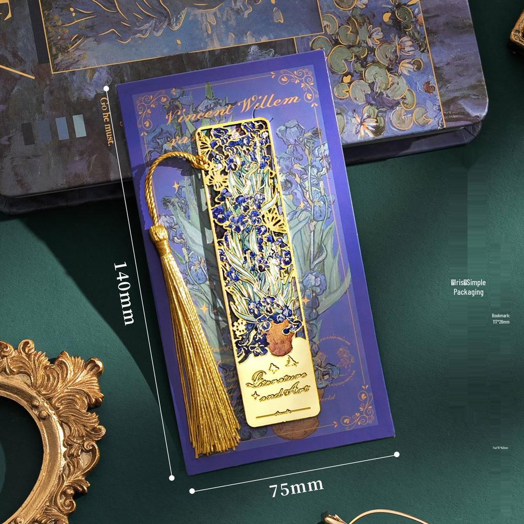 Retro Oil Painting Bookmark: Exquisite Metal Souvenir for Teacher's Day and Back-to-School Gifts