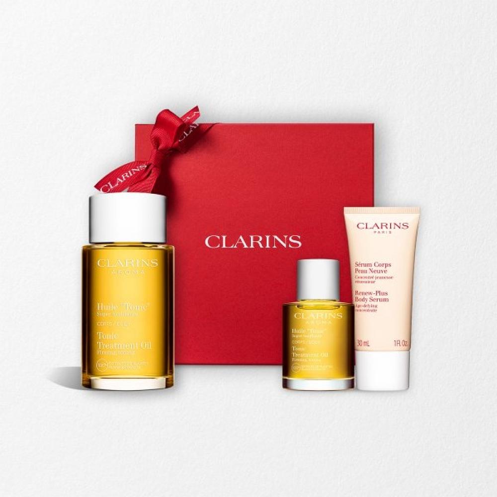 Clarins Tonic Body Oil 100ml + Deluxe 2 Pieces Tonic body oil event/Excluding gift-wrapping