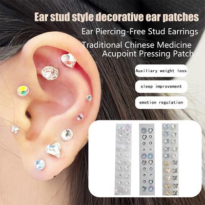 20 Patches Heart Butterfly Bow Ear Point Stickers Ear Pressure Stick Acupuncture Magnetic Beads Auricular Ear Sticker