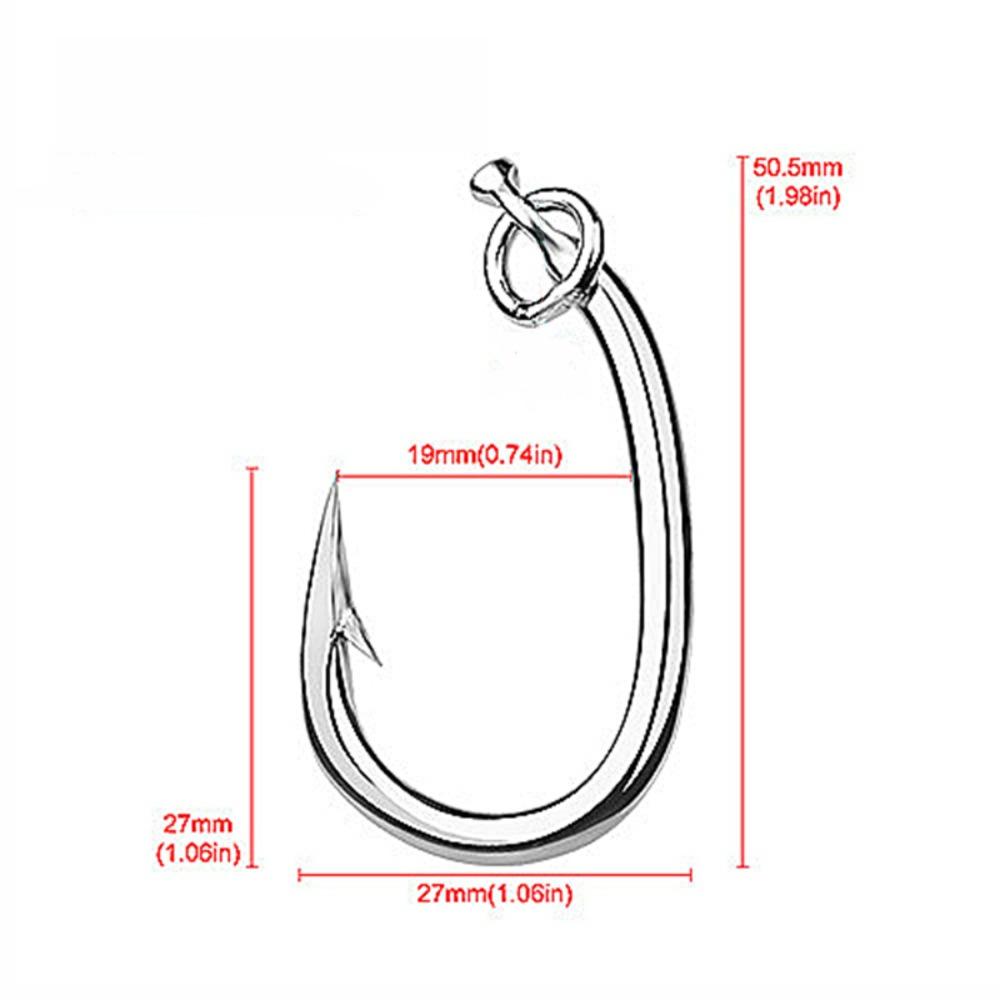 5Pcs Stainless Steel Tuna Fishhooks Barbed Big Game Hook Circle Fishing Hooks Boat Sea Fishing