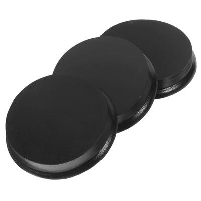NUOBESTY Wooden Display Set of Round Inch Black Smooth for Miniature Figures and DIY 80g Stands, 3, Base, 3.15 Diameter, Finish, Crafts, Approx.