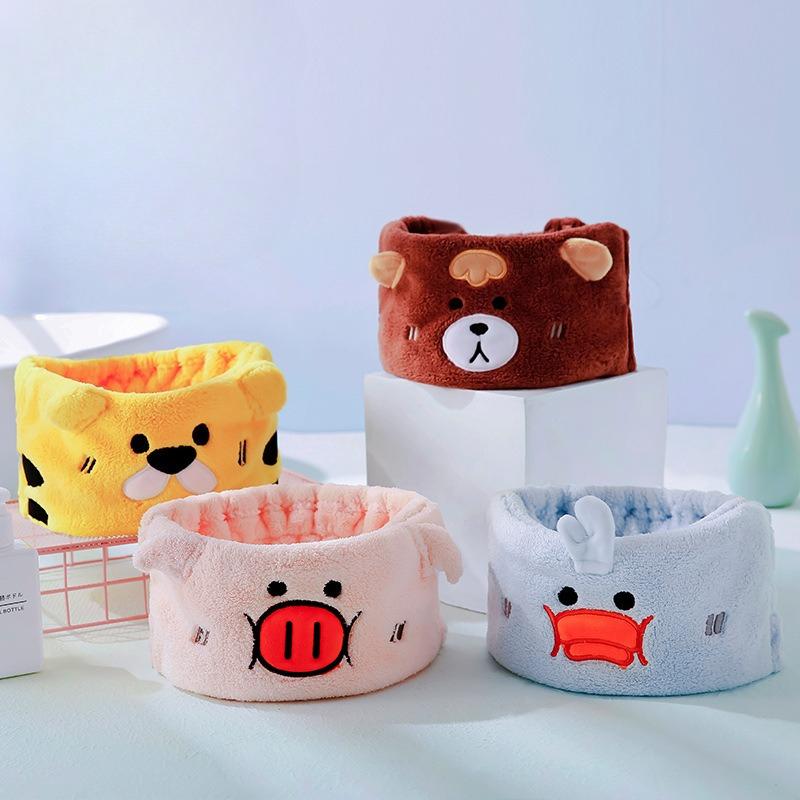 Cartoon Beerus Coral Fleece Hair Band, Anti-slip Washbasin and Face Wash Women's Hair Band, Embroidered Headband