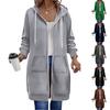 Fashionable Women Hoodie Jacket Loose Fit Long Sleeve Casual Zipper