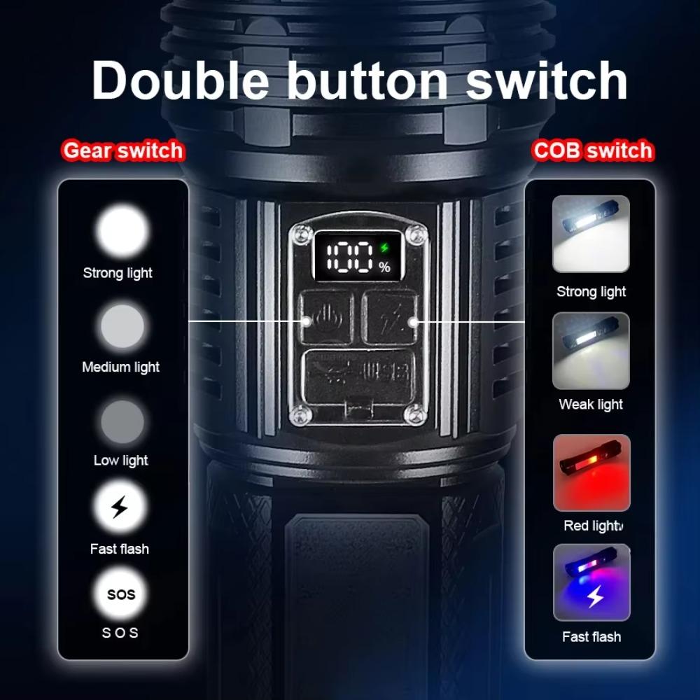 10000LM LED White Laser Built-in Battery Flash Light Emergency Spotlights 5km Most Powerful Led Flashlights Tactical Lights