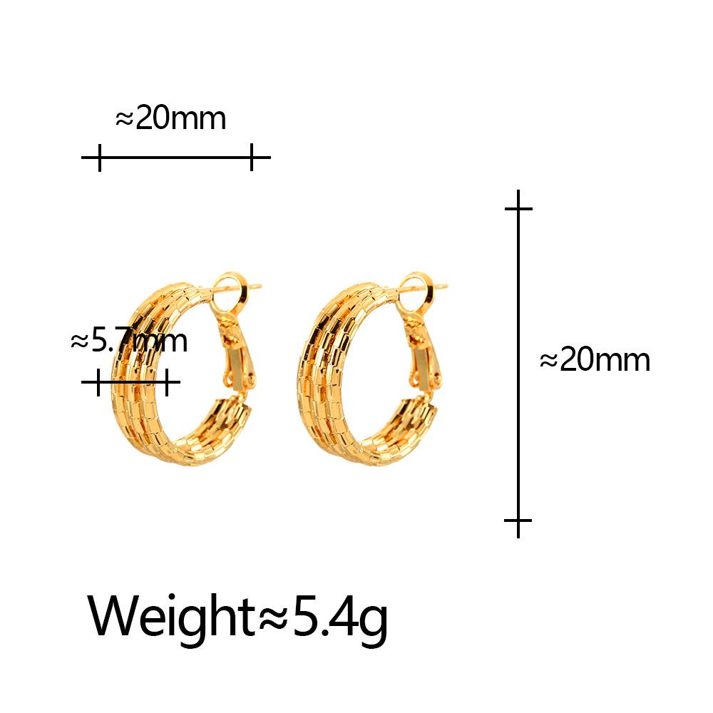 European & American Geometric Silver Earrings: Stylish Three-Layered Design for Women Seeking Minimalist, Versatile Jewelry.