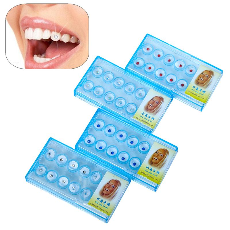 10Pcs/Box Acrylic Diamond Dental Material Teeth Stud Tooth Gems Jewelry Kit